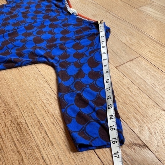 Boden Erica Navy Blue Jersey Dress with Belt Knee Length Geometric Size 4 - Picture 14 of 15